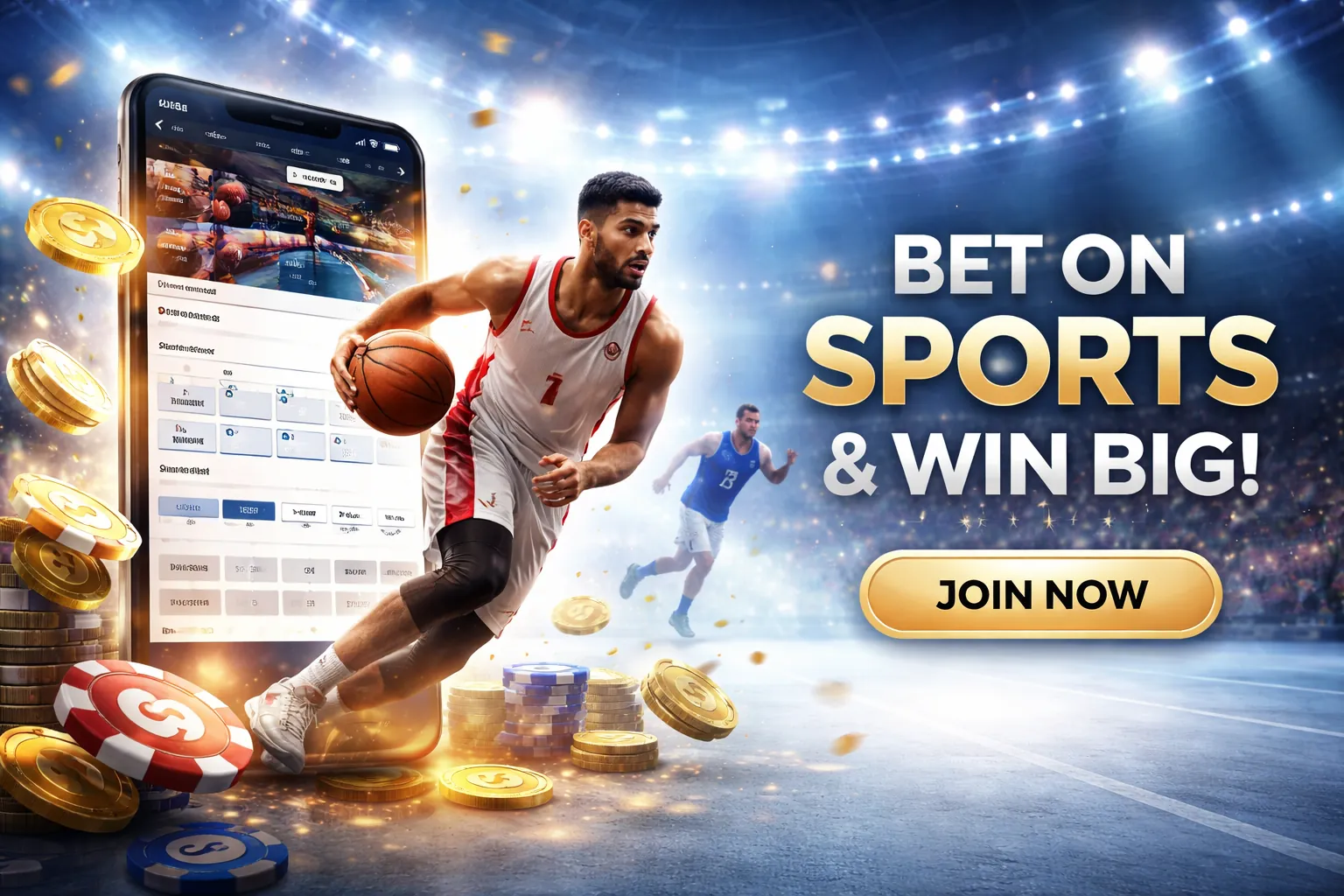 Hình ảnh chính trang chủ vn888slot, thể hiện sự sôi động của cá cược trực tuyến và casino